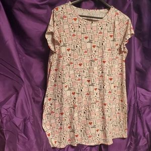 Pink heart cat nightgown